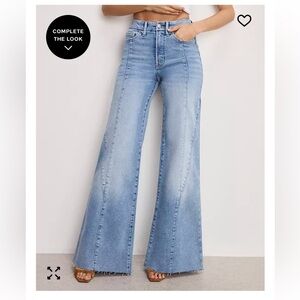 Good American Light Blue Flare Jeans